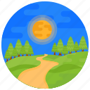 scenery, rural area, countryside, landforms, pathway