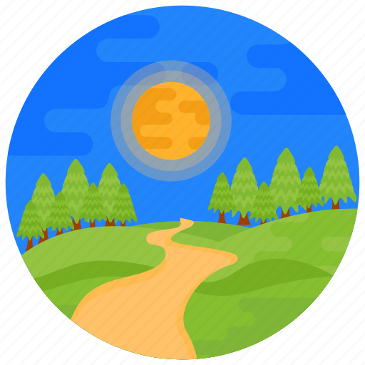 Scenery, rural area, countryside, landforms, pathway icon - Download on Iconfinder