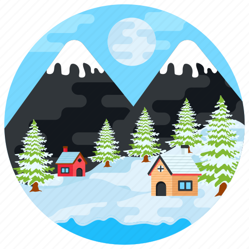 Snowy landscape, hill station, sunrise, scenery, hilly place icon - Download on Iconfinder
