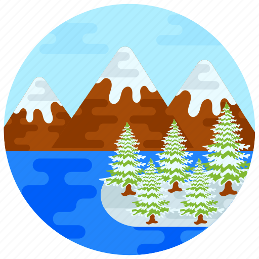 Hill station, snow covered trees, snowy place, winter landscape, hilly place icon - Download on Iconfinder