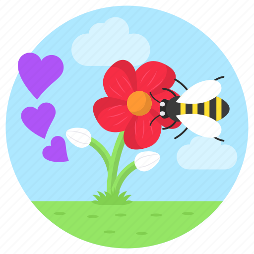 Nature, bee, polination, polinator, flower, love, plant fertilization icon - Download on Iconfinder