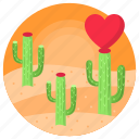 landscape, nature, love, cactus, desert, heart, plant