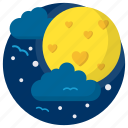 moon, night, weather, clouds, climate, love, landscape