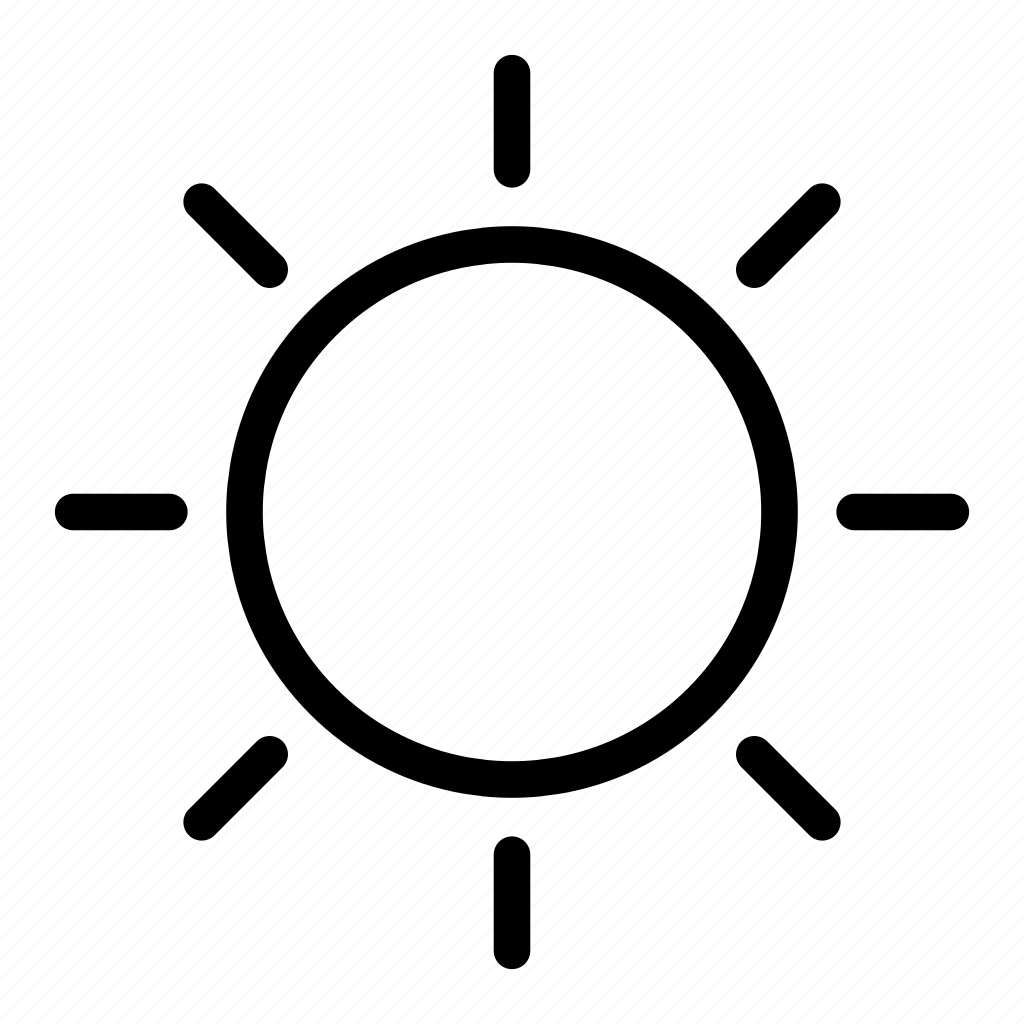 Shine weather. Sun icon. Brightness icon. Sun icon in circle. Sun Midday.