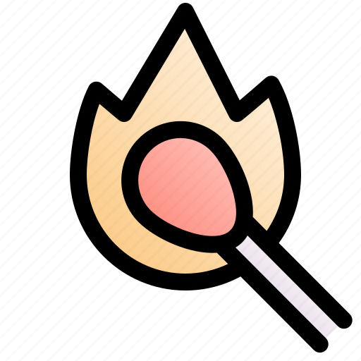 Matchstick, fire, flame, burn, light, heat icon - Download on Iconfinder