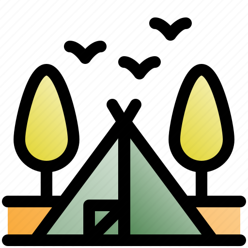 Tent, camping, forest, park, outdoor, landscape icon - Download on Iconfinder