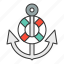anchor, life ring, nautical, stop 