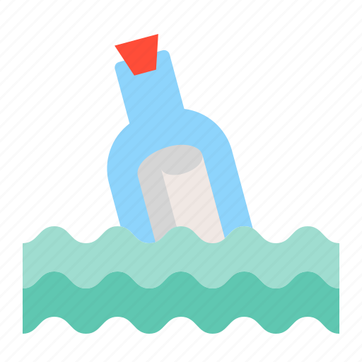 Bottle, letter, message in a bottle, nautical, sea icon - Download on Iconfinder