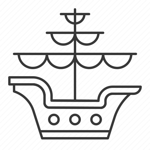 Ancient boat, galleon, nautical, sea, ship icon - Download on Iconfinder