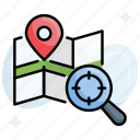 explore, location, map, navigate, search