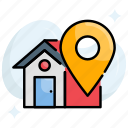home, location, pin, house, navigation