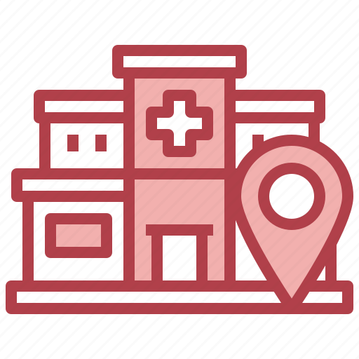 Navigation, hospital, location, building, map, pointer, healthcare icon - Download on Iconfinder