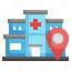 navigation, hospital, location, building, map, pointer, healthcare 