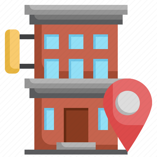Navigation, hotel, location, maps, architecture, city, pin icon - Download on Iconfinder