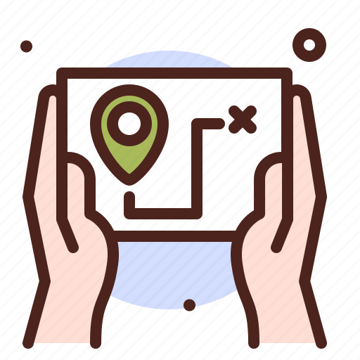Hands, map, gps, location icon - Download on Iconfinder