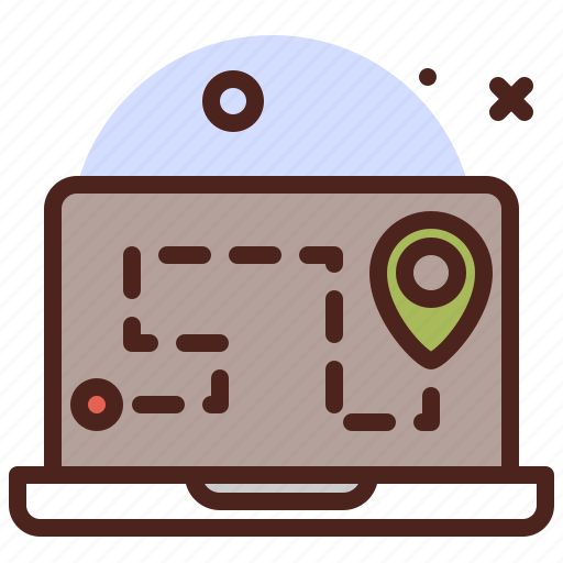Laptop, map, gps, location icon - Download on Iconfinder