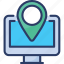 gps, location, map, monitor, navigation, online, pin 