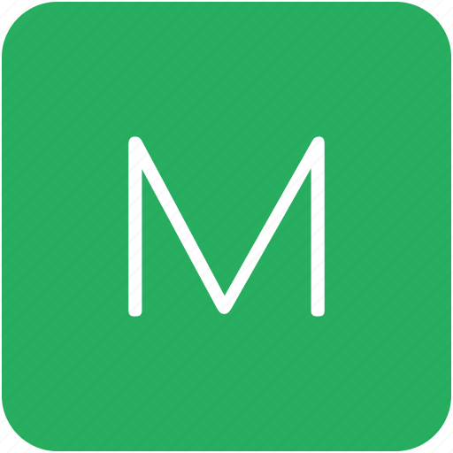 Green, key, keyboard, letter, m icon - Download on Iconfinder