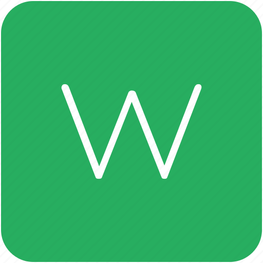 Green, key, keyboard, letter, w icon - Download on Iconfinder