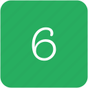 green, keyboard, number, six