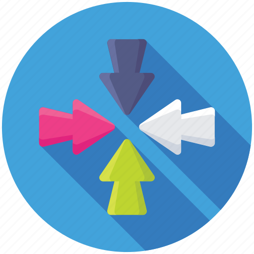 Arrows, center pointing arrows, exit full screen, minimize, multimedia option icon - Download on Iconfinder
