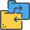 arrow, data, database, exchange, folder, sharing, tansfer