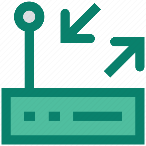 Arrows, modem, router, signals, technology, wifi router icon - Download on Iconfinder