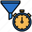 business, clock, coins, funnel, time 