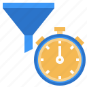 business, clock, coins, funnel, time