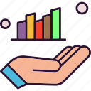 analytics, business, chart, hand