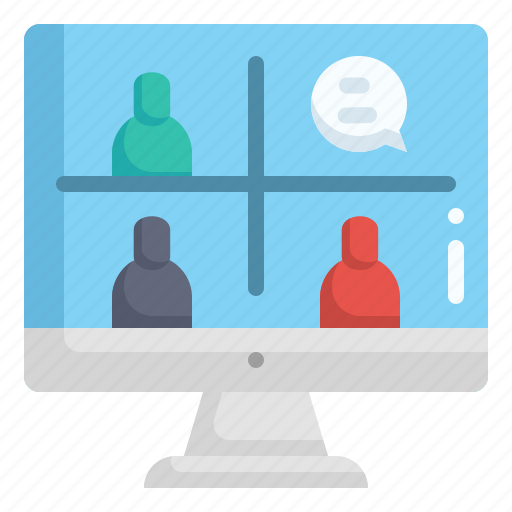 Video conference, new normality, meeting, telecommunication, communications, online, monitor icon - Download on Iconfinder