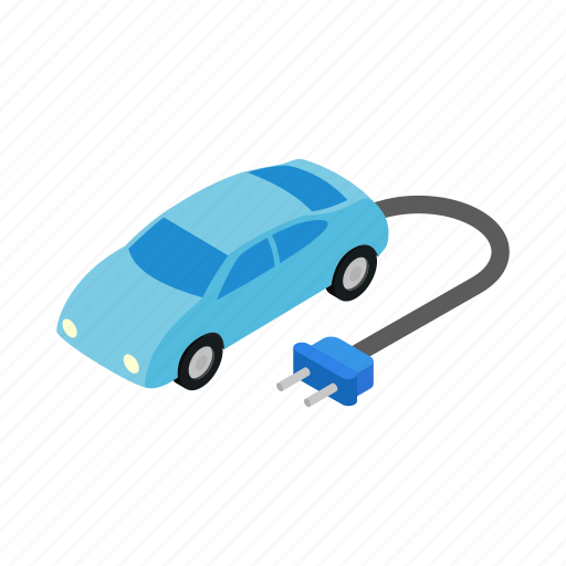 Blue, car, eco, hybrid, isometric, motor, transport icon - Download on Iconfinder