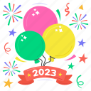 balloons, helium, celebration, party, new year, decoration, new year 2023