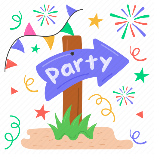 Party, direction, new year, signpost, pole, arrow, stand icon - Download on Iconfinder