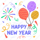 balloons, gas balloon, celebration, helium, decoration, new year, happy new year