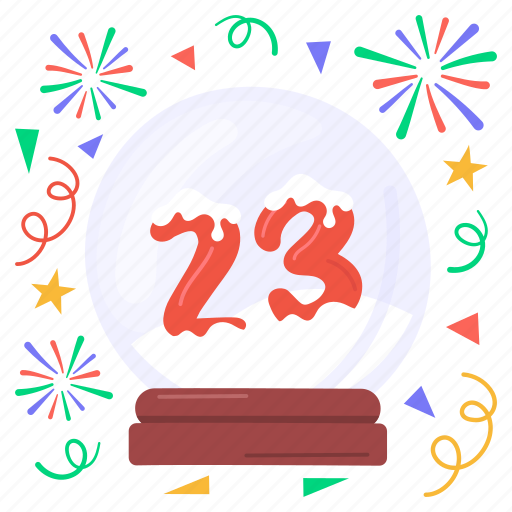 Snow, globe, winter, new year, party, decoration, new year 2023 icon - Download on Iconfinder
