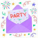 party, invitation, celebration, letter, greeting, envelope, card