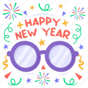 goggles, specs, glasses, happy new year, new year, eyewear, spectacles