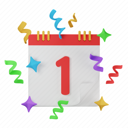 Calendar, party, holiday, celebration, happy, number, event 3D illustration - Download on Iconfinder