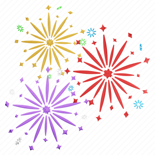 Firework, celebration, new, year, party, light, happy 3D illustration - Download on Iconfinder