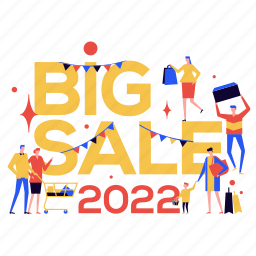 new, year, big, sale, shopping, people 