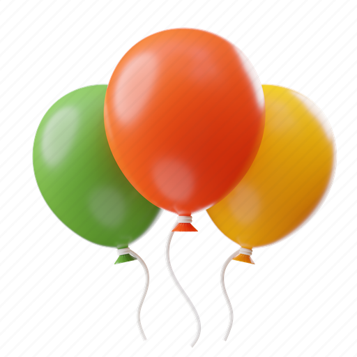 Balloon, balloons, party, birthday 3D illustration - Download on Iconfinder