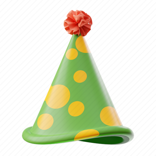 Party hat, hat, new year, christmas 3D illustration - Download on Iconfinder