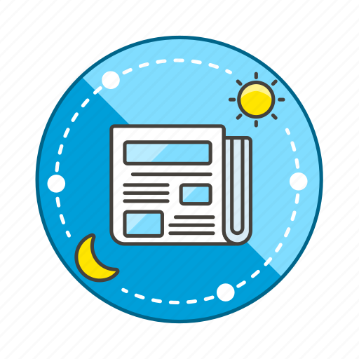 Daily, day, editorial, hours, moon, news, newspaper icon - Download on Iconfinder