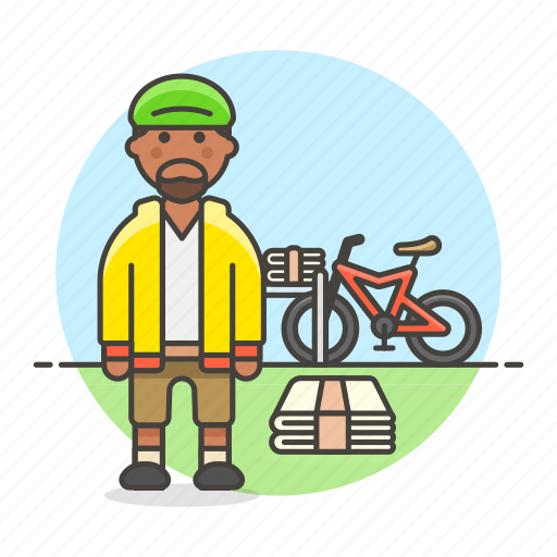 Bicycle, paperboy, news, newspaper, press, route, stack icon - Download on Iconfinder