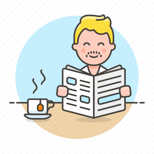 Coffee, cup, male, morning, news, newspaper, press icon - Download on Iconfinder