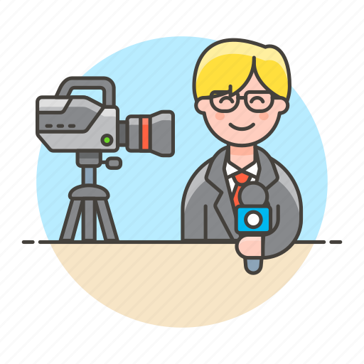 Host, broadcasting, television, news, male, tv, program icon - Download on Iconfinder