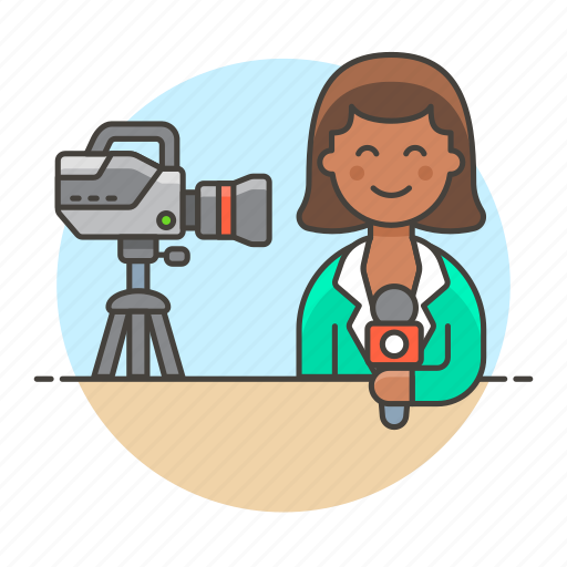 Television, broadcasting, news, program, female, host, reporter icon - Download on Iconfinder