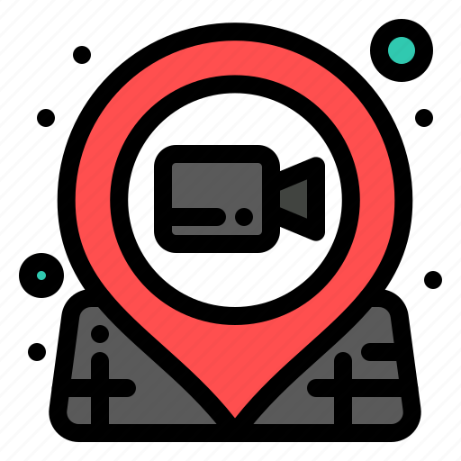 Film, location, movie, pin, pushpin icon - Download on Iconfinder