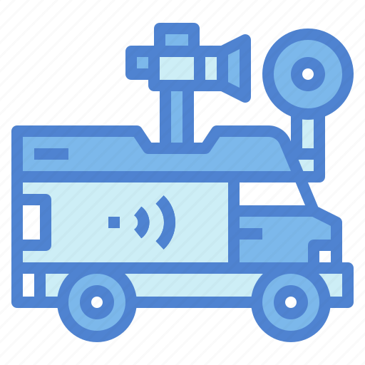 Broadcast, news, outside, tv, van icon - Download on Iconfinder